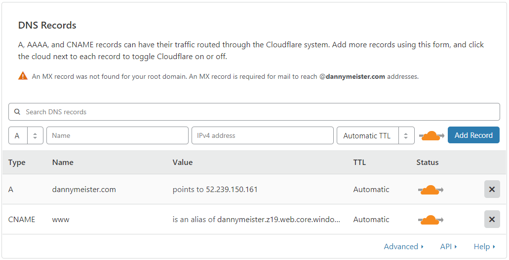 cloudflare dns settings